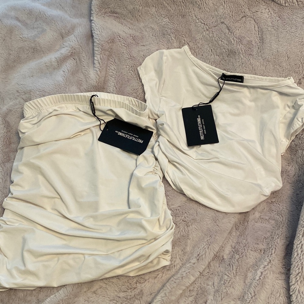 White Pretty Little Thing Two Piece Set